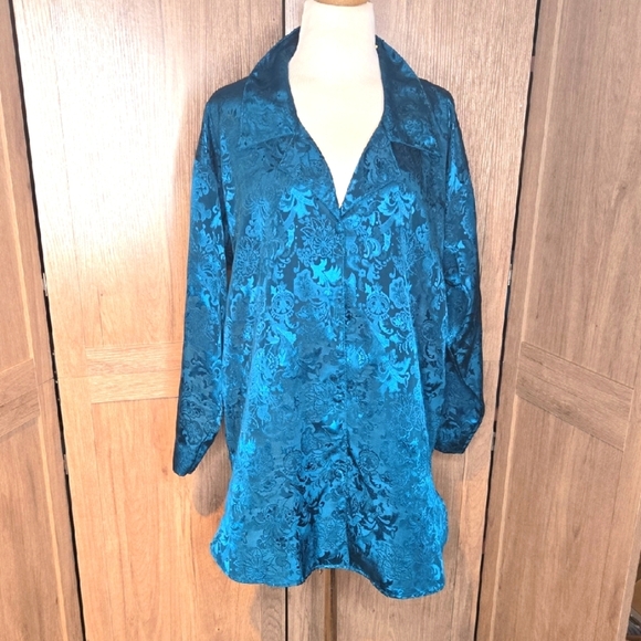 Vintage Rare Victoria’s Secret Gold Label Sleep Shirt Blue Button Sz S - Picture 1 of 8